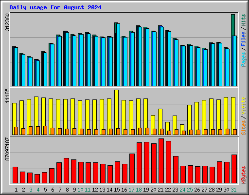 Daily usage for August 2024