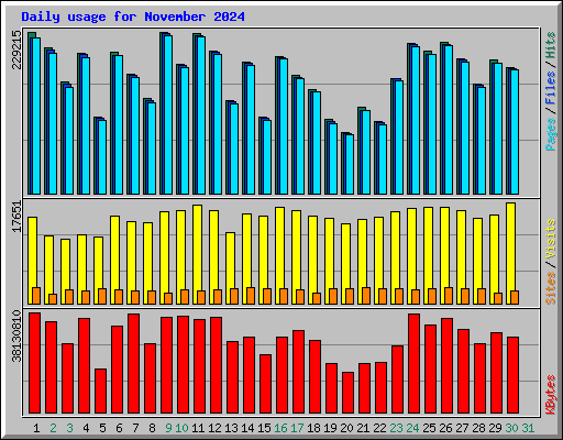 Daily usage for November 2024