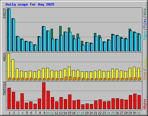 Daily usage for May 2025