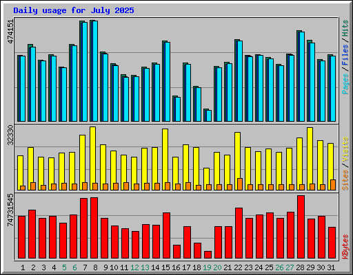 Daily usage for July 2025