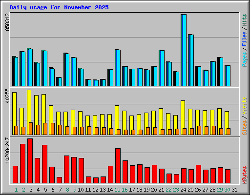 Daily usage for November 2025