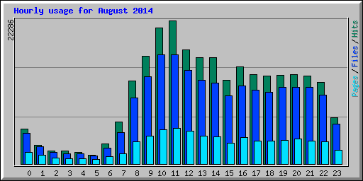 Hourly usage for August 2014