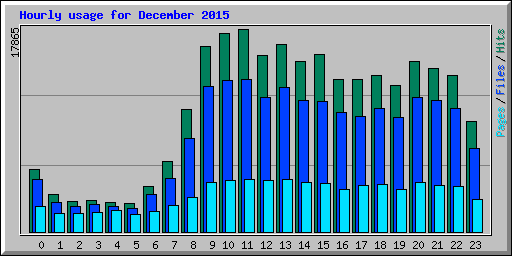 Hourly usage for December 2015