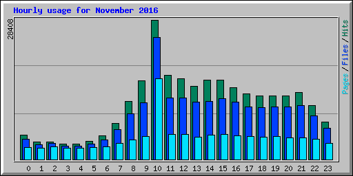 Hourly usage for November 2016